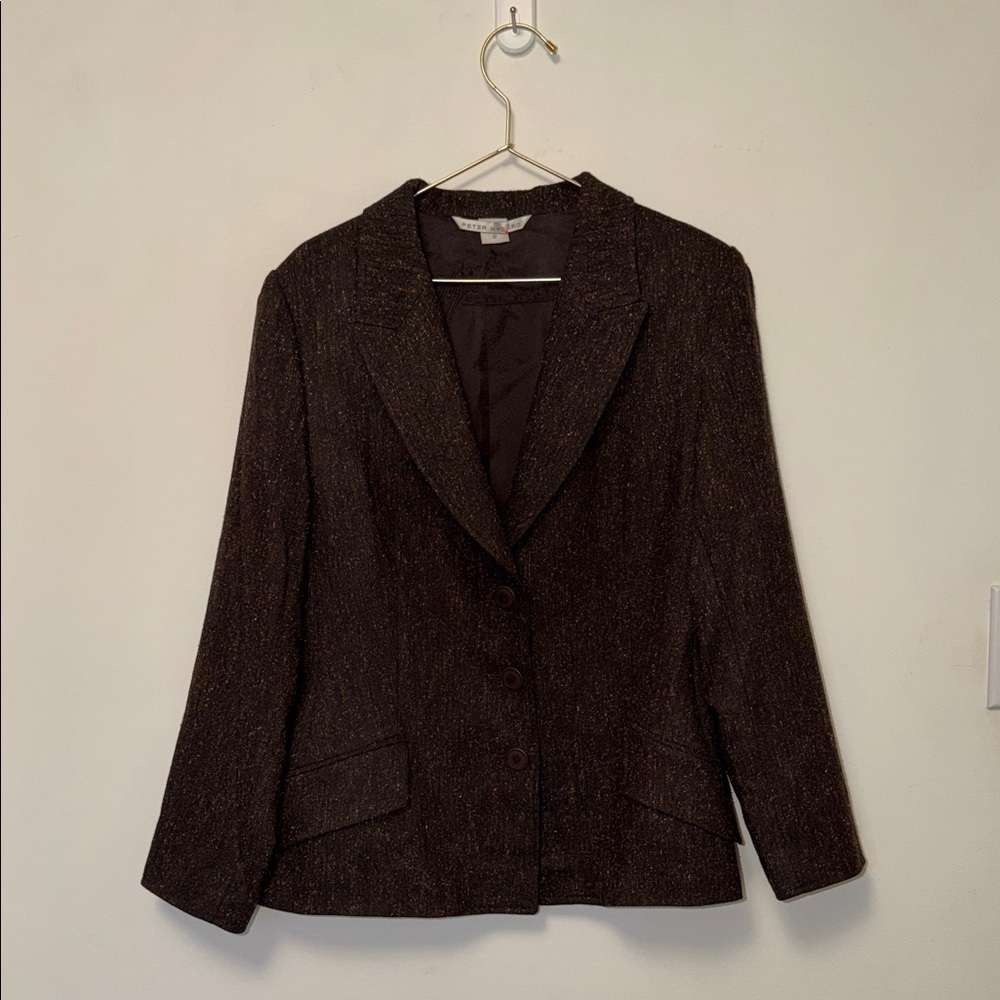 Nygard Women's Power Blazer Brown High Quality in Beautiful Condition 🔥